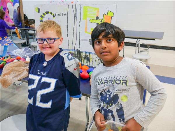 Students participating in Market Day. 